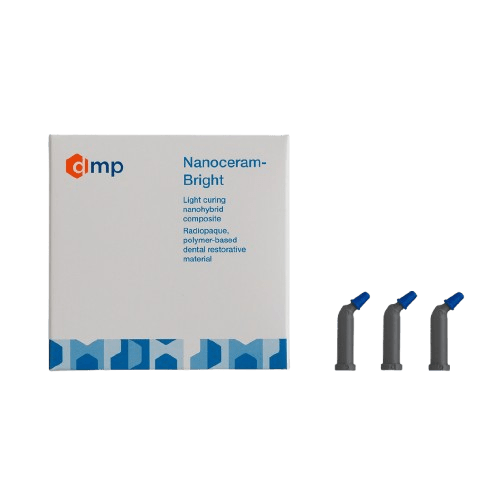 Composite nanohíbrido NanoCeram Bright - DMPComposite nanohíbrido de gran calidad de la marca DMP Presentaciones del composite nanohibrido Nanoceram Bright. Jeringa de 4gr. Compules 20x0,25gr. Composite nanohíbrido polimerizable compuesto por una mezcla d