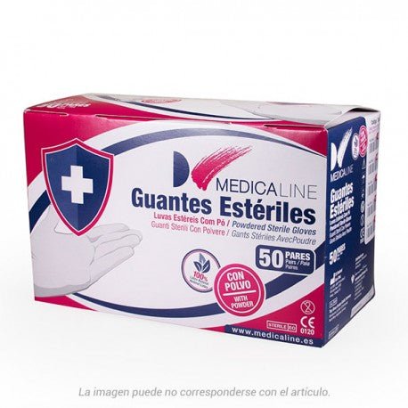 Guantes de latex estériles para cirugía Medicaline (50 uds)- LÓGICOS - Shop Odontologicos