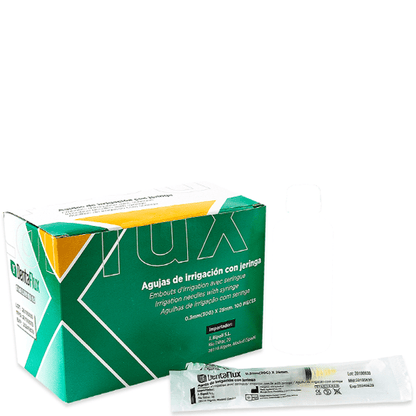 Jeringas + agujas de irrigación (100uds) Dentaflux - LÓGICOS - Odontologicos