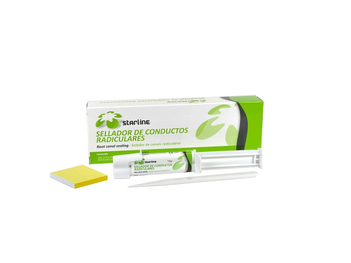 Sellador de conductos radiculares. Cemento endodóntico (Tipo AhPlus Jet) - StarlineSellador de conductos radiculares. Sustitutivo del AH Plus Información general del cemento endodóntico:El cemento sellador endodóntico de Starline es un material a base de