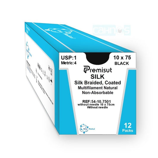 Sutura Seda trenzada no absorvible 3/8 (12 uds) - PREMISUT - Odontologicos